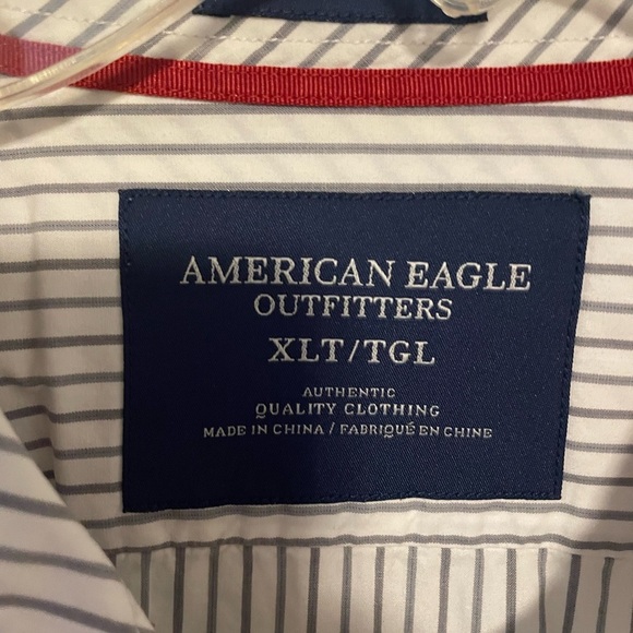 American Eagle Outfitters Men's Casual Striped Shirt - Black and White - Picture 3 of 4